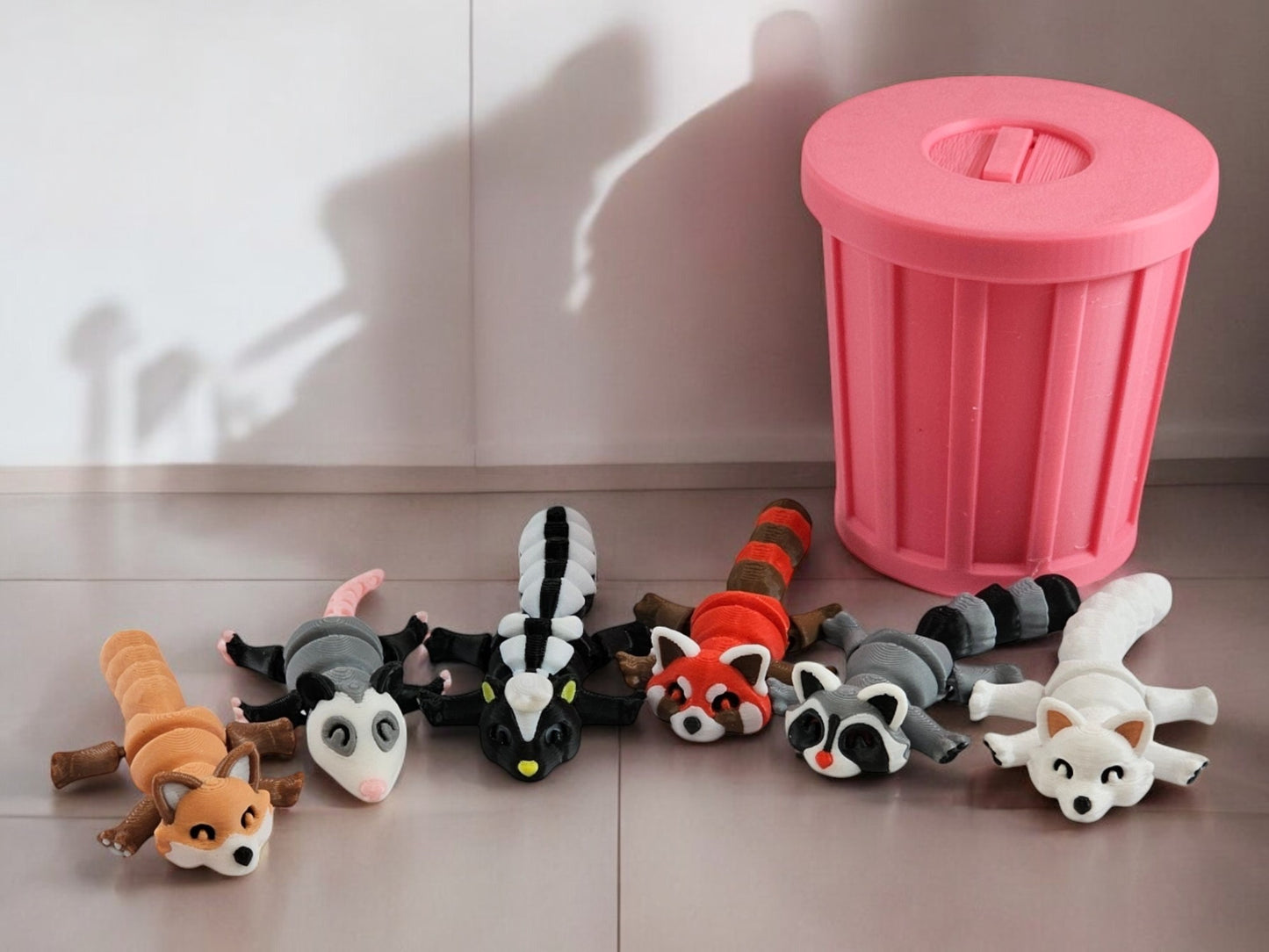 Mini Trash Animals: Cute Red Panda, Fox, Arctic Fox, Possum, Skunk & Raccoon Collectibles, Adorable Home Decor, Gift Idea