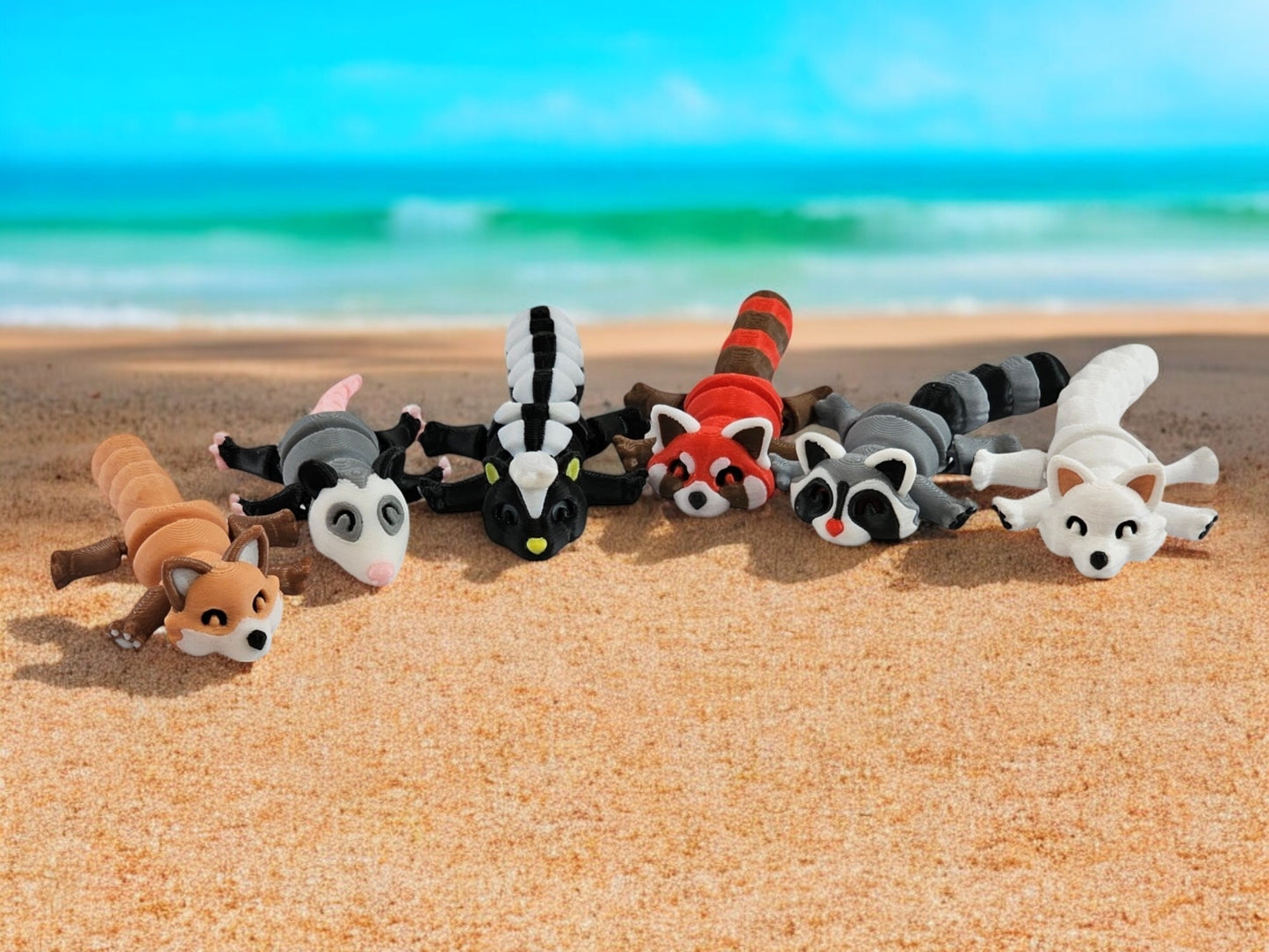 Mini Trash Animals: Cute Red Panda, Fox, Arctic Fox, Possum, Skunk & Raccoon Collectibles, Adorable Home Decor, Gift Idea