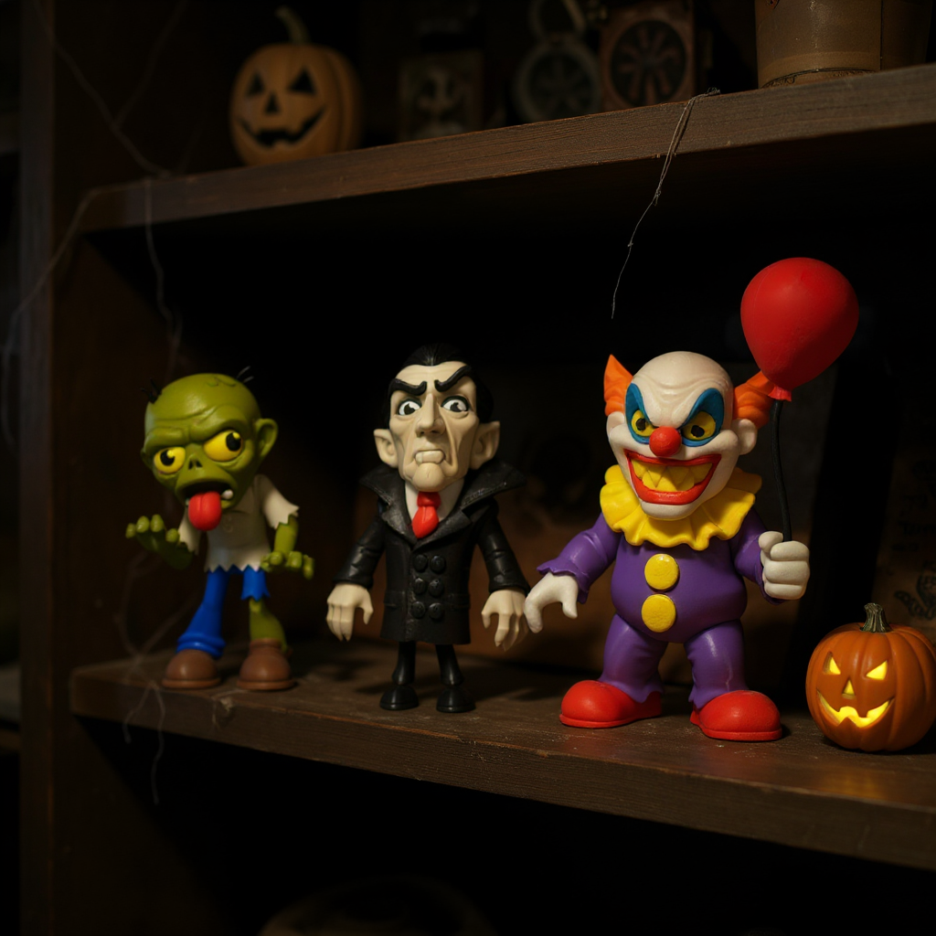 Spooky Halloween Figurine Set – Zombie, Vampire & Evil Clown | Creepy Collectibles for Horror Decor & Gifts