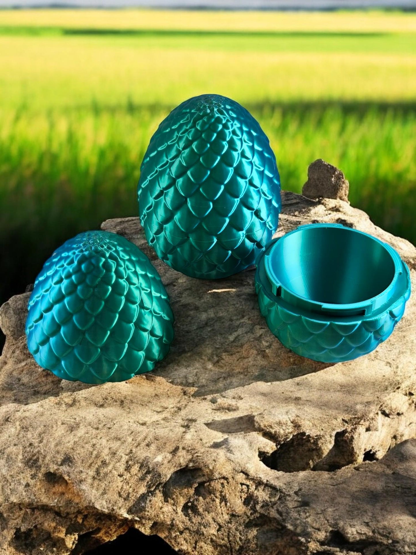 Set of 4 Articulated 3D Printed Dragons with Dragon Egg, Multi-Colored Flexible Dragon Figures, Unique Fantasy Gift Set for Dragon Lovers