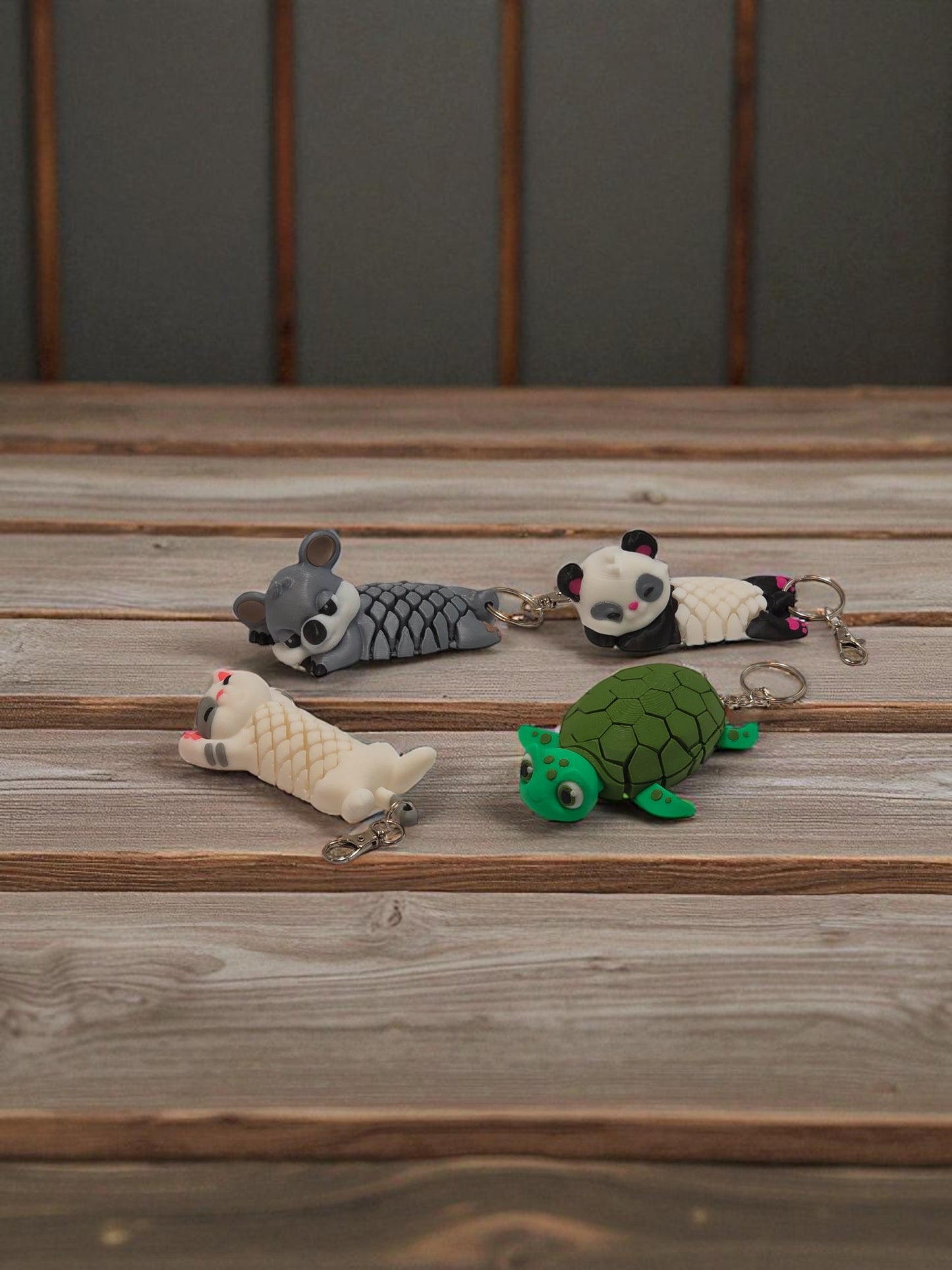 3D Printed Articulated Mesh Buddy Keychains – Cute Animal Backpack, Purse & Key Accessories