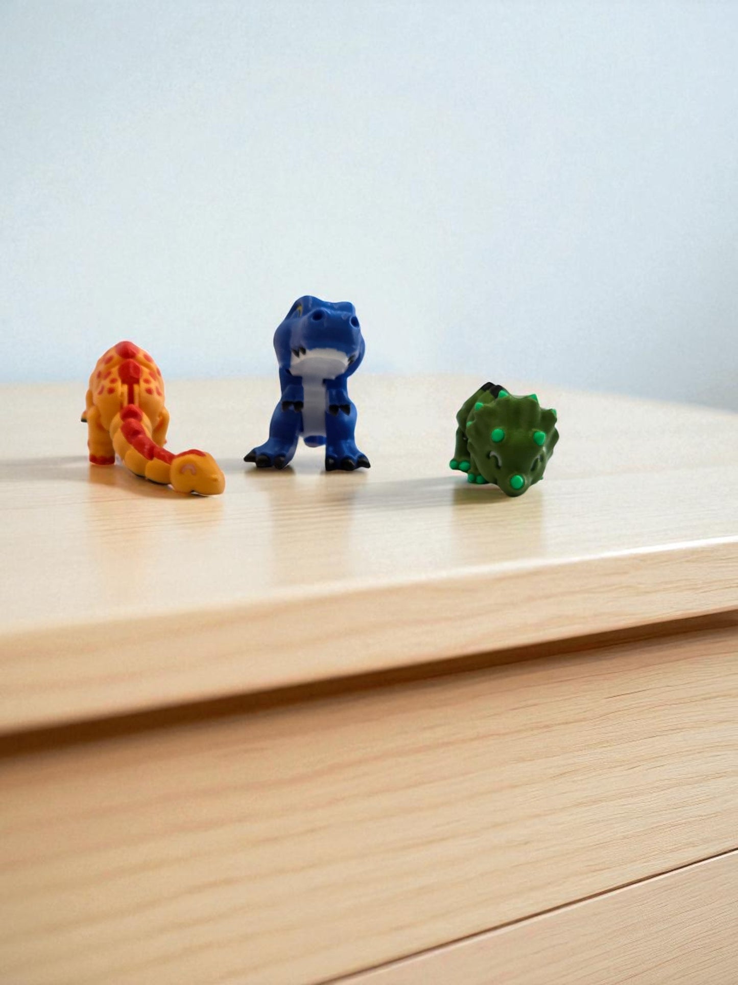 Articulated 3D Printed Dinosaur Set – T-Rex, Brachiosaurus & Triceratops (3 Pack)
