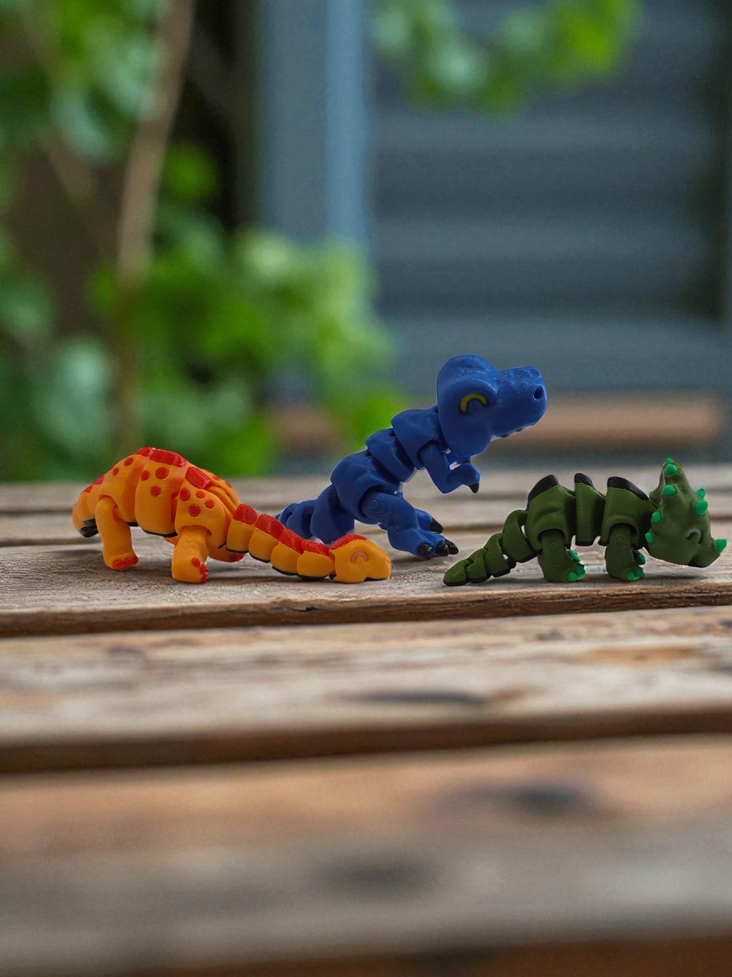 Articulated 3D Printed Dinosaur Set – T-Rex, Brachiosaurus & Triceratops (3 Pack)
