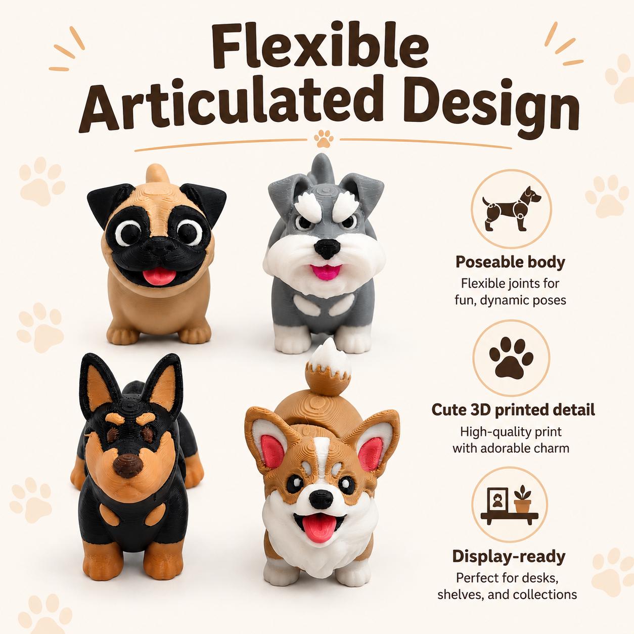 3DbyTT articulated dog figurine collection image 5