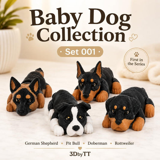 3DbyTT articulated puppy figurine set image 1