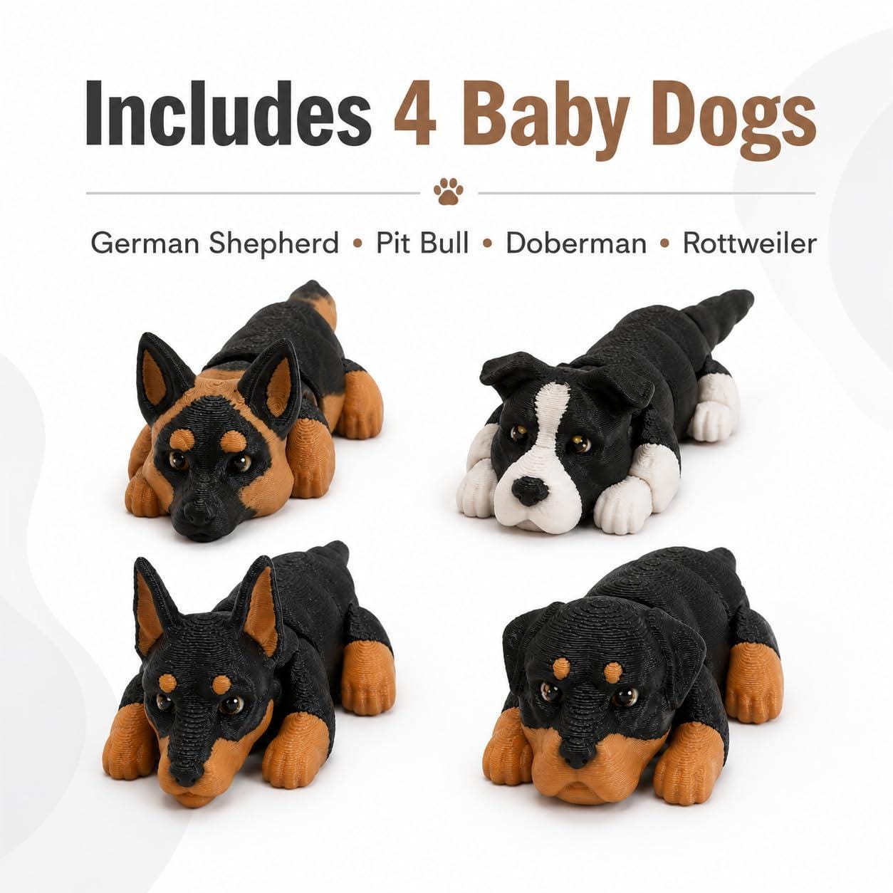 3DbyTT articulated puppy figurine set image 2
